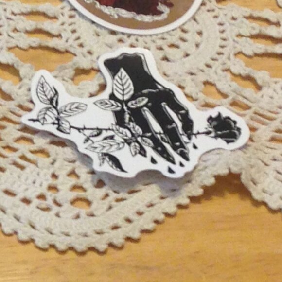 Goth cellphone stickers, skeletons and roses - Picture 6 of 6